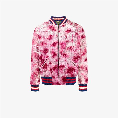 pink gucci bomber jacket|Gucci men's denim trucker jacket.